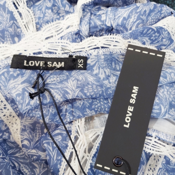 💙🌻🦋 NWT Love Sam Silk "Dream Floral" Dress XS 💙🌻🦋 - Picture 10 of 10